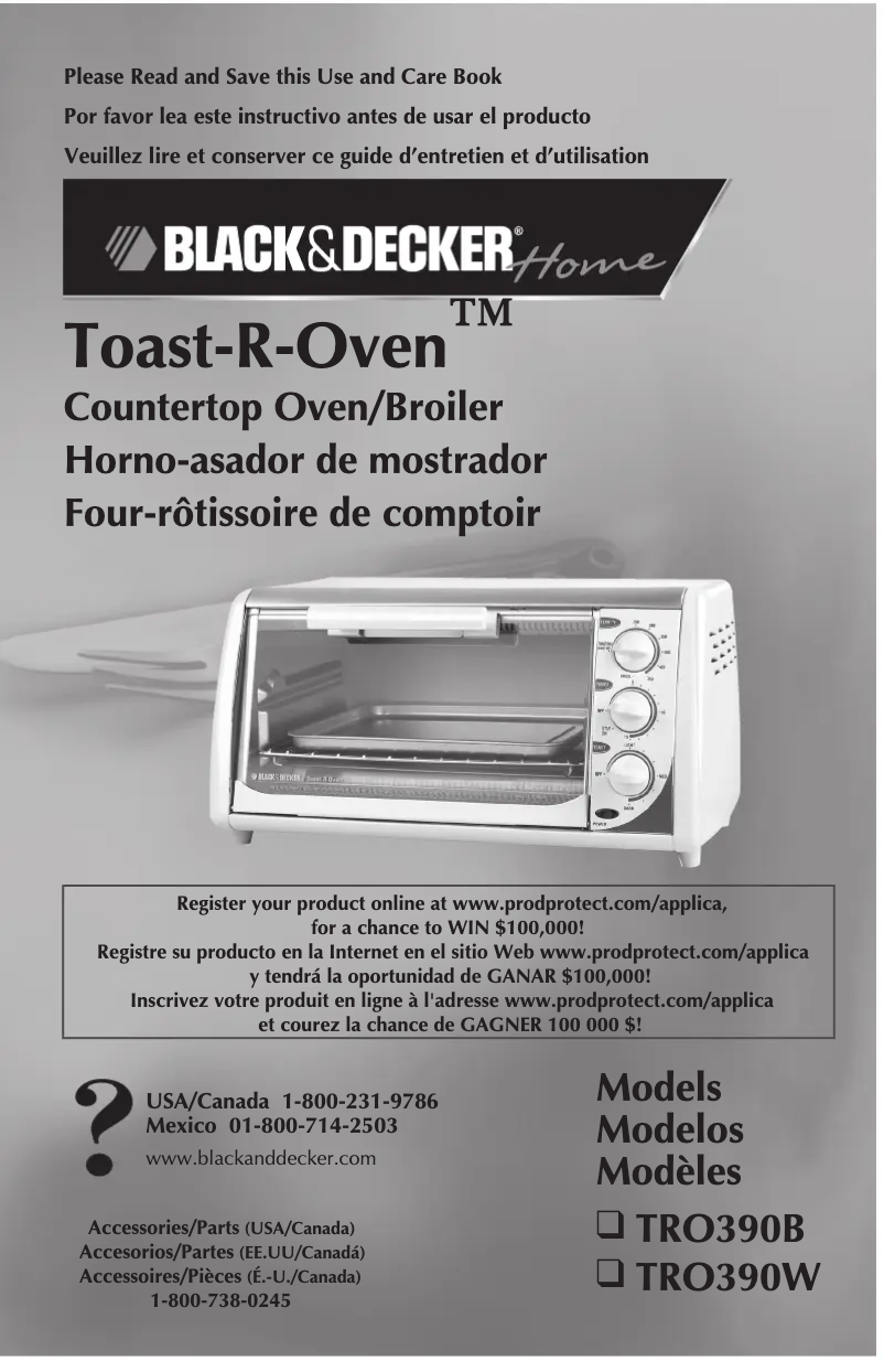 Page 1 of the manual User Manual Black & Decker TRO390W