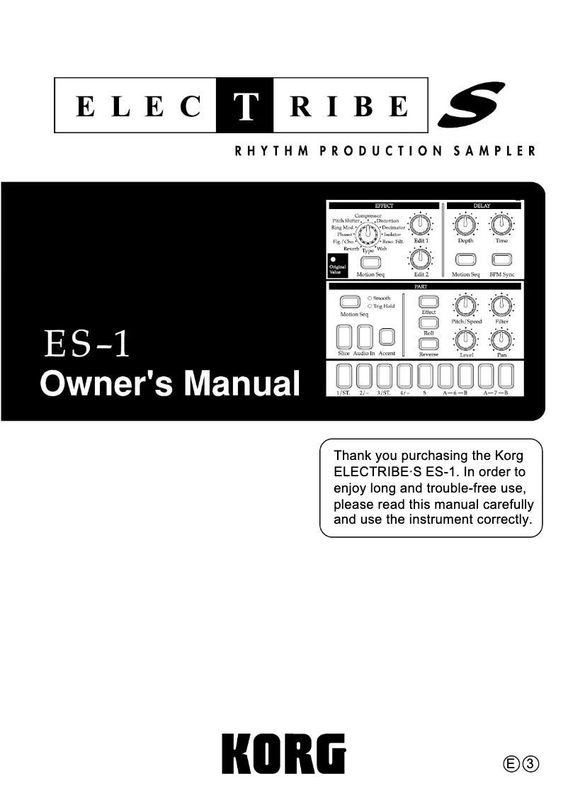 Page n°1 - Manuel utilisateur Korg Electribe S