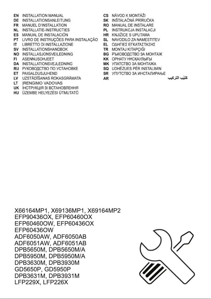Page 1 de la notice Guide d'installation Electrolux LFP229X
