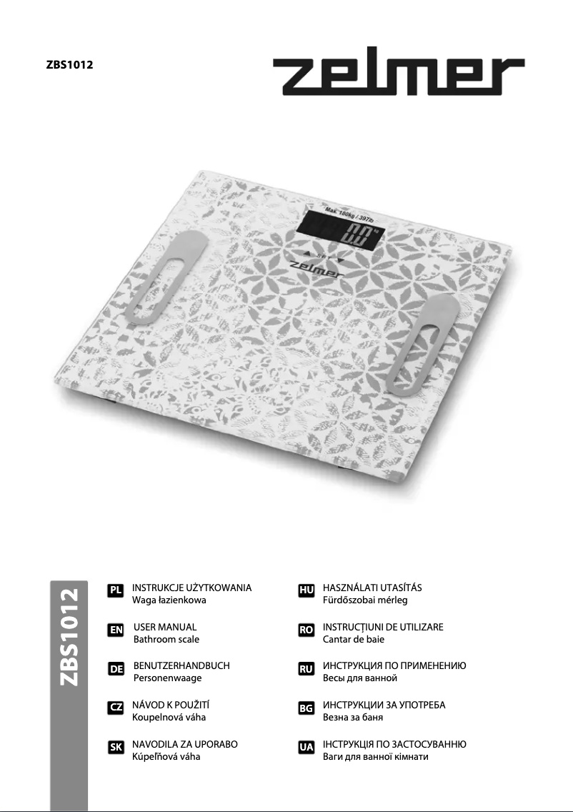 Page 1 of the manual User Manual Zelmer ZBS1012