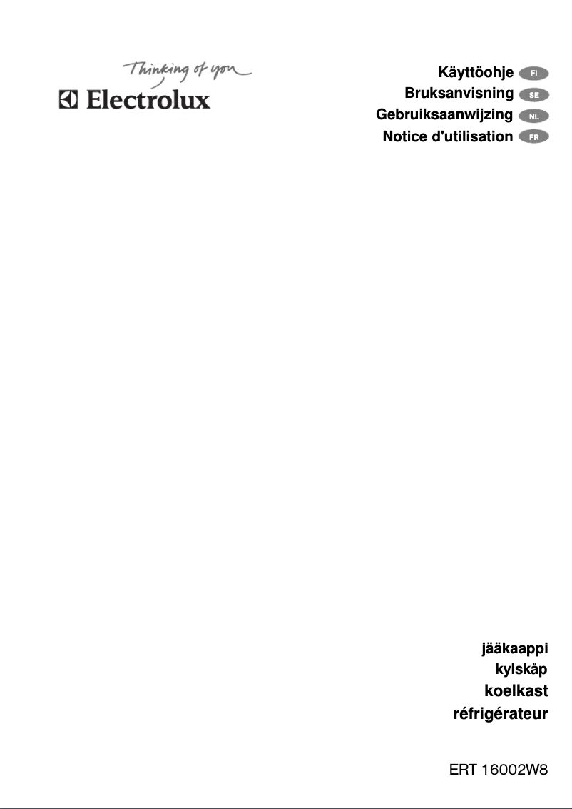 Image de la première page du manuel de l'appareil ERT 16002 W8