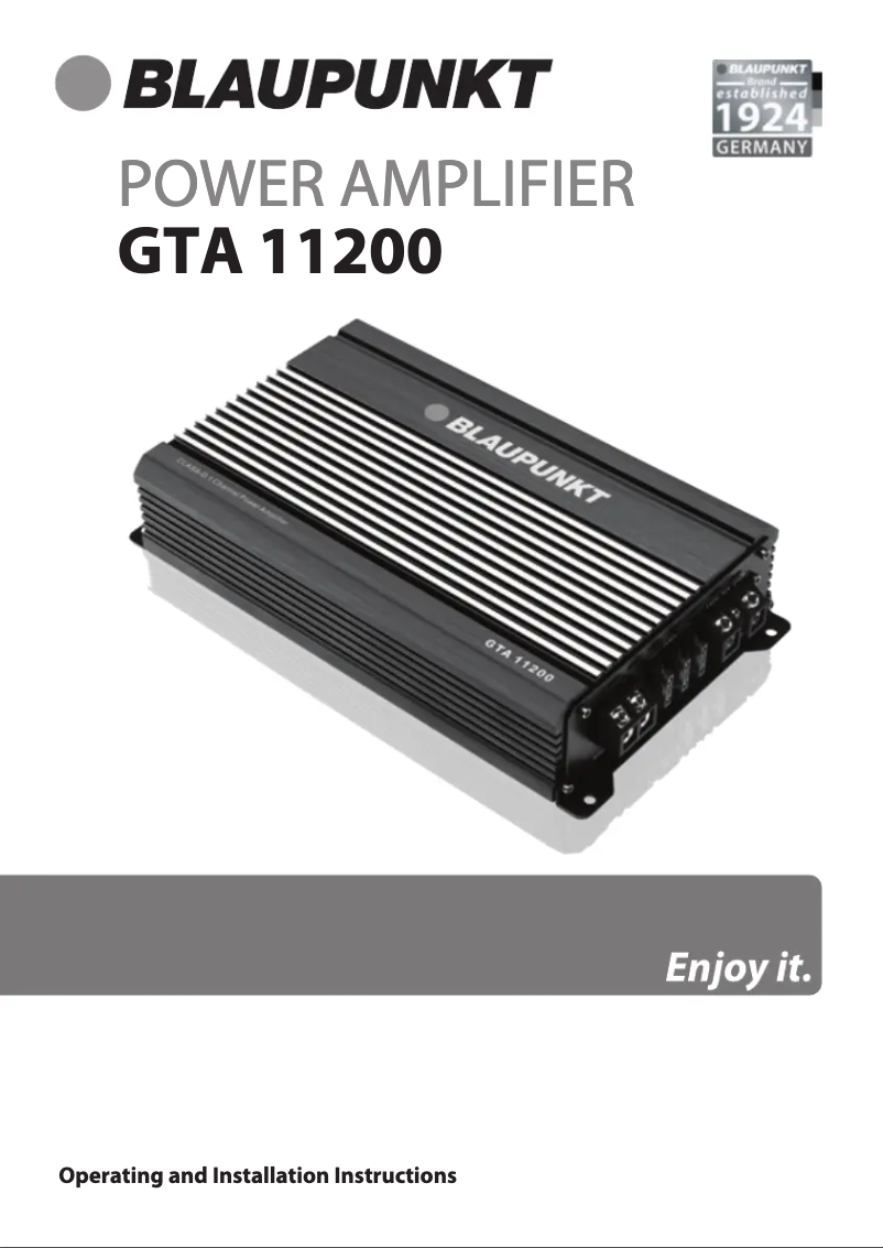 Page 1 de la notice Manuel utilisateur Blaupunkt GTA 11200