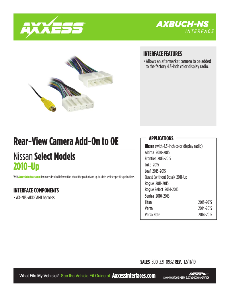 Page 1 of the manual Technical Sheet AXESS AXBUCH-NS