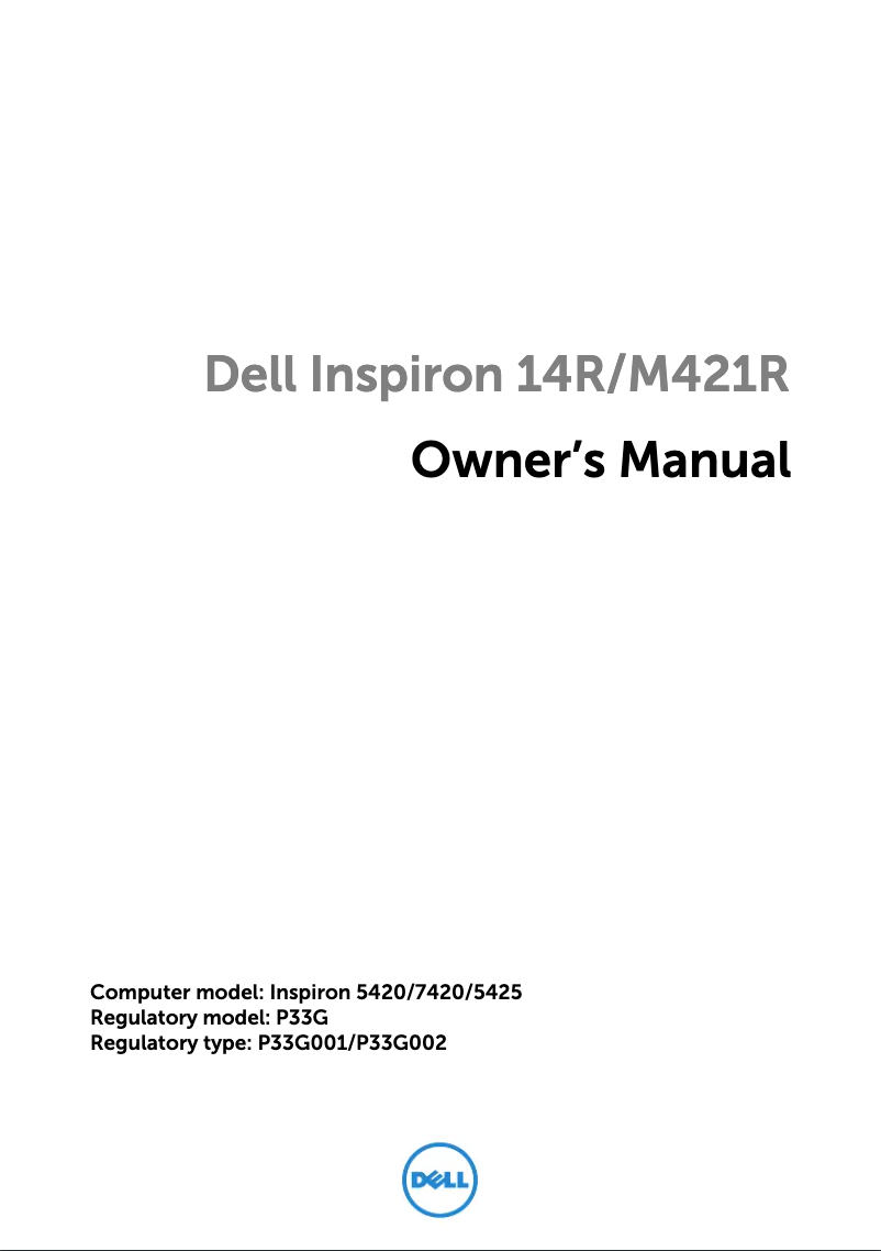 Page 1 de la notice Manuel utilisateur Dell Inspiron M421R