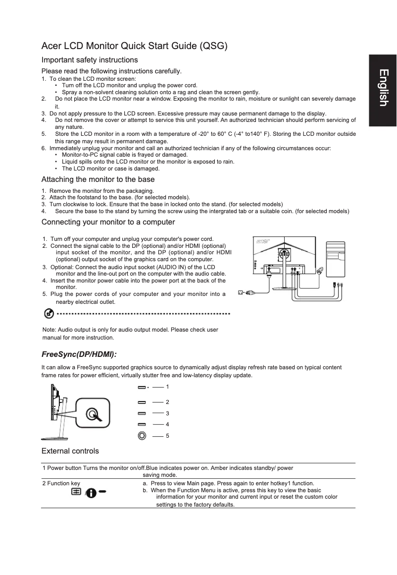 Page n°1 - Guide de démarrage rapide Acer CB272U
