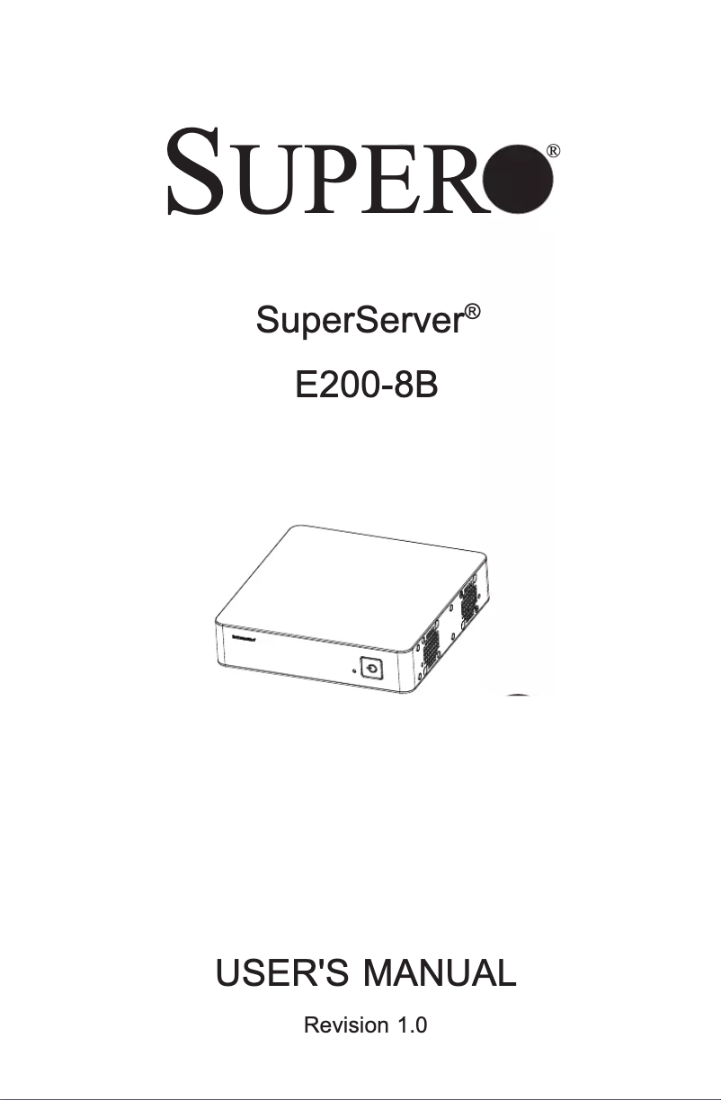 Image de la première page du manuel de l'appareil SuperServer E200-8B