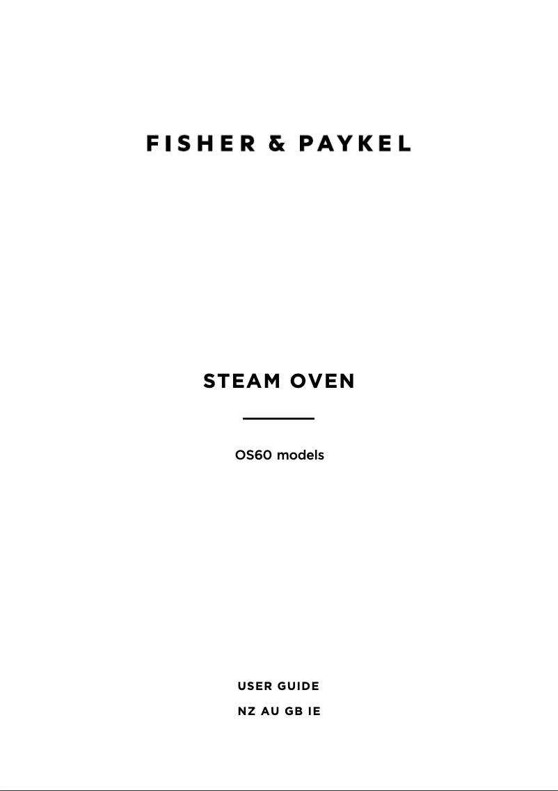 Page 1 de la notice Manuel utilisateur Fisher & Paykel OS60NDB1