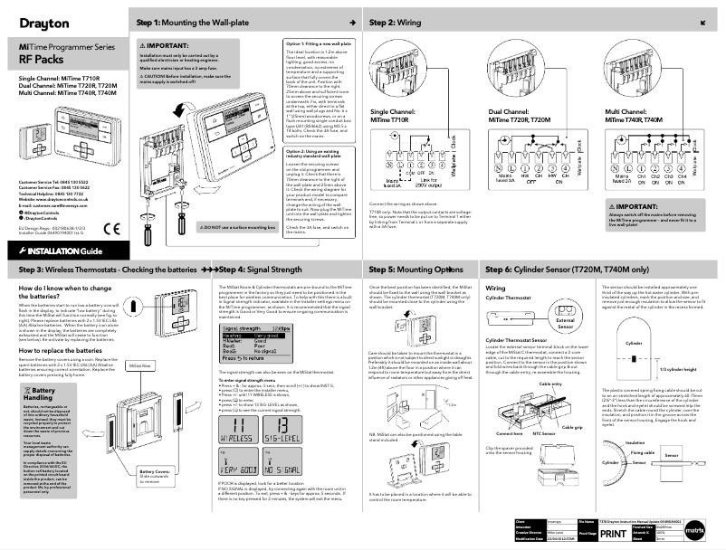 Page n°1 - Manuel utilisateur Drayton MiTime T710R