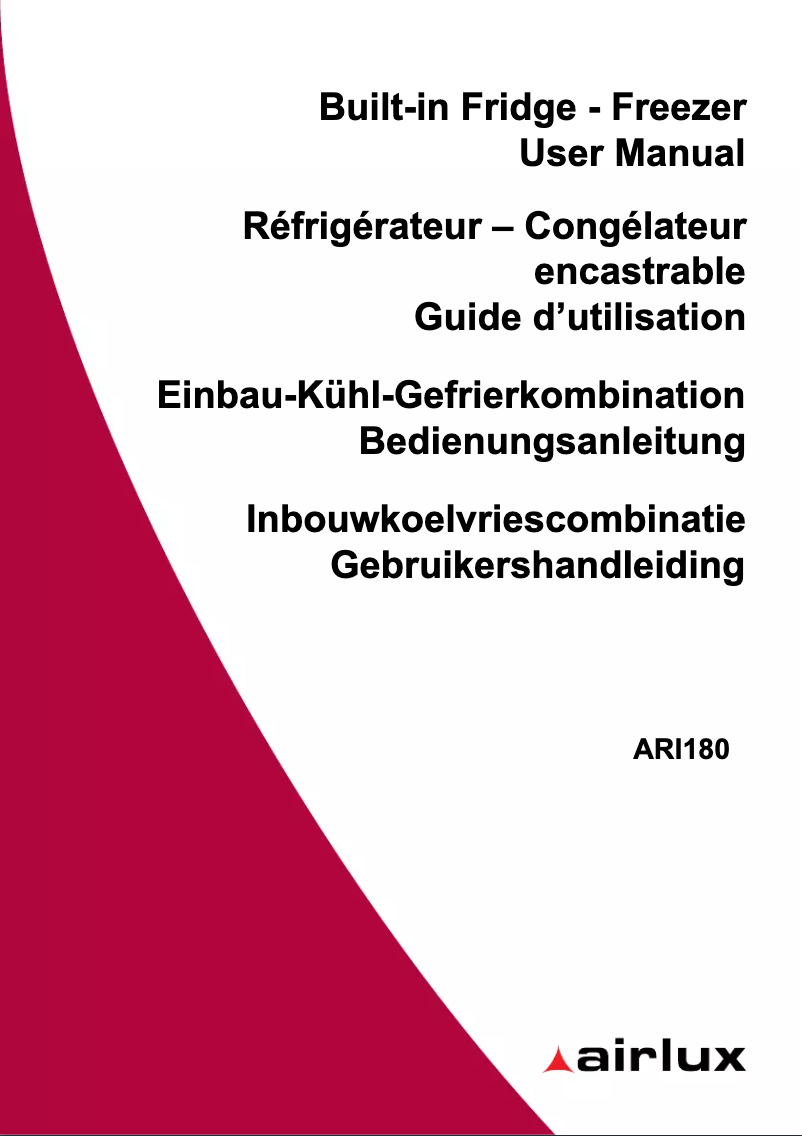 Image de la première page du manuel de l'appareil ARI180
