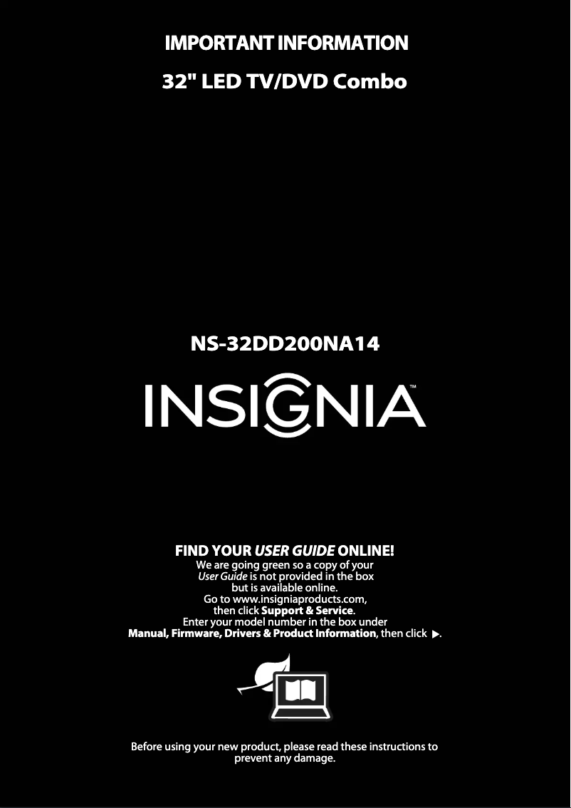 Image de la première page du manuel de l'appareil NS-32DD200NA14