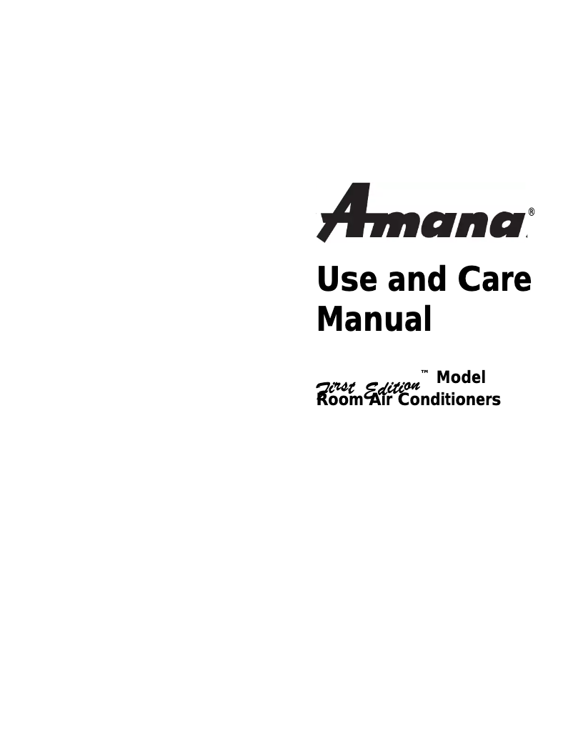 Page n°1 - Manuel utilisateur Amana AE14010C2D