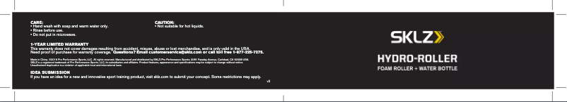 Page 1 de la notice Manuel utilisateur SKLZ Hydro-Roller
