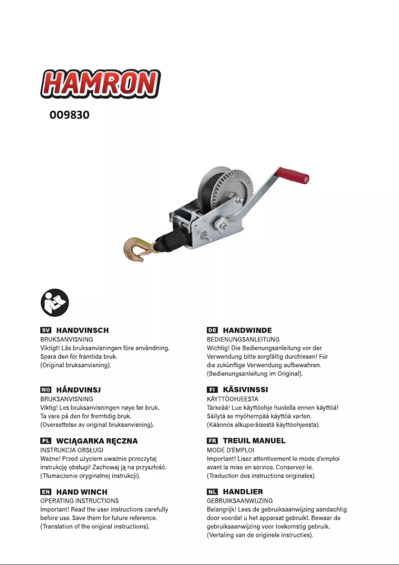 Image de la première page du manuel de l'appareil 009830