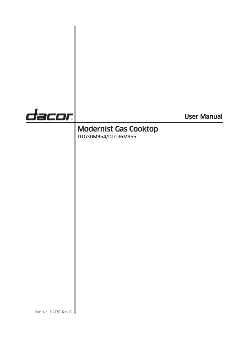 Page n°1 - Manuel utilisateur Dacor Modernist DTG36M955FM