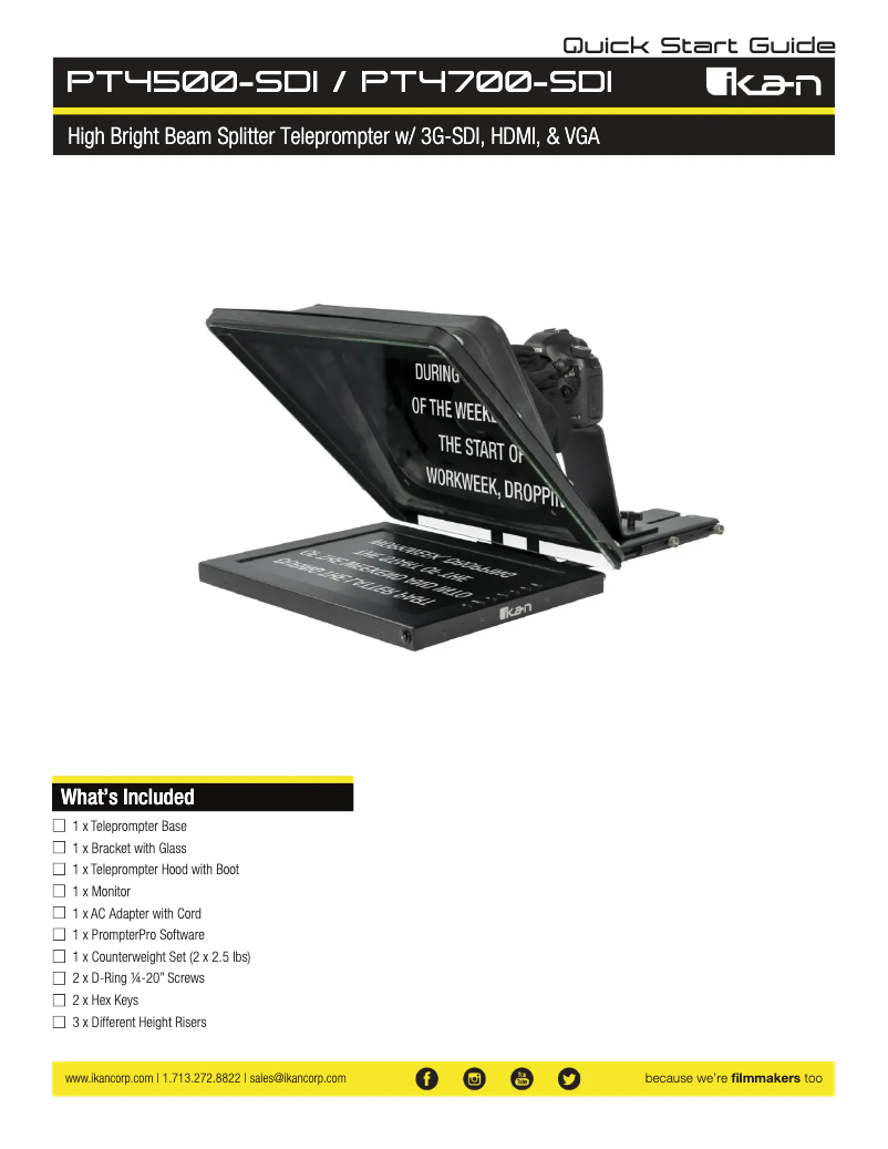 Page 1 de la notice Manuel utilisateur Ikan PT4700-SDI