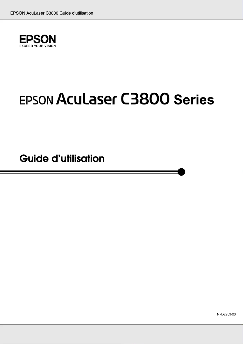 Page n°1 - Manuel utilisateur Epson Aculaser C3800N