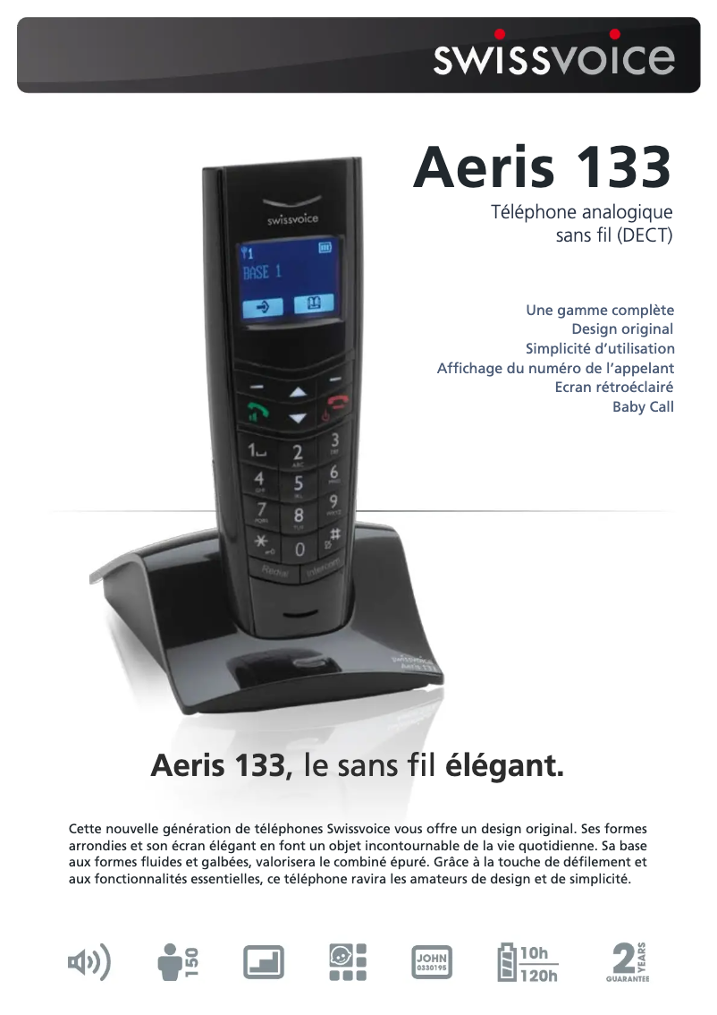 Page n°1 - Fiche technique Swissvoice Aeris 133
