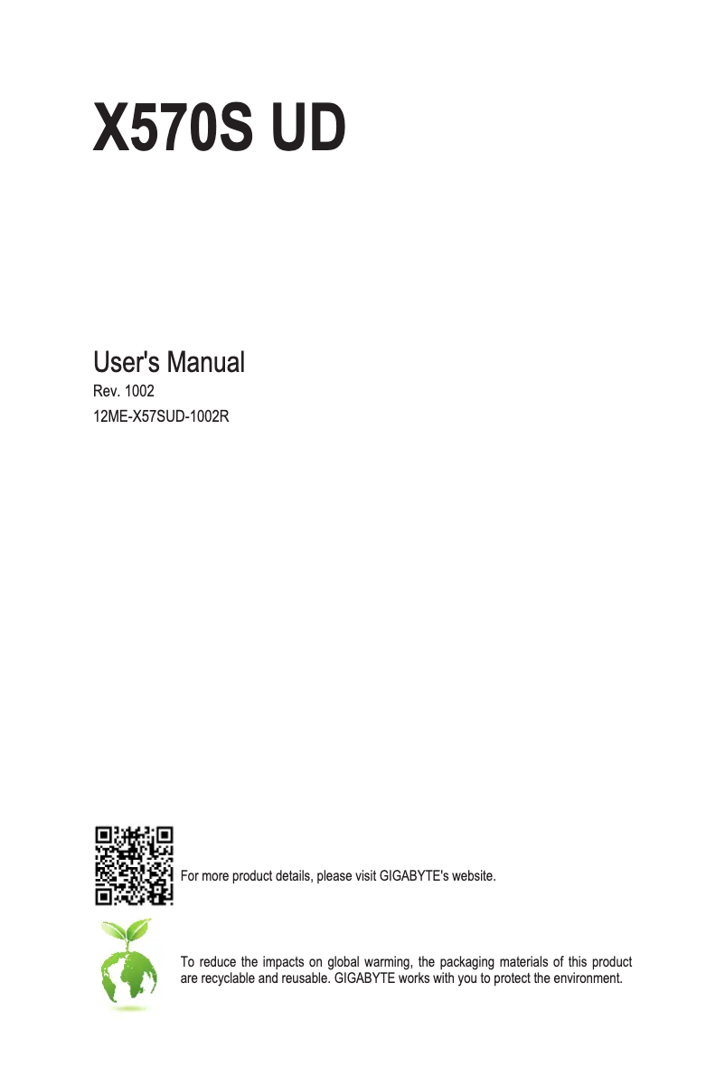 Image de la première page du manuel de l'appareil X570S UD