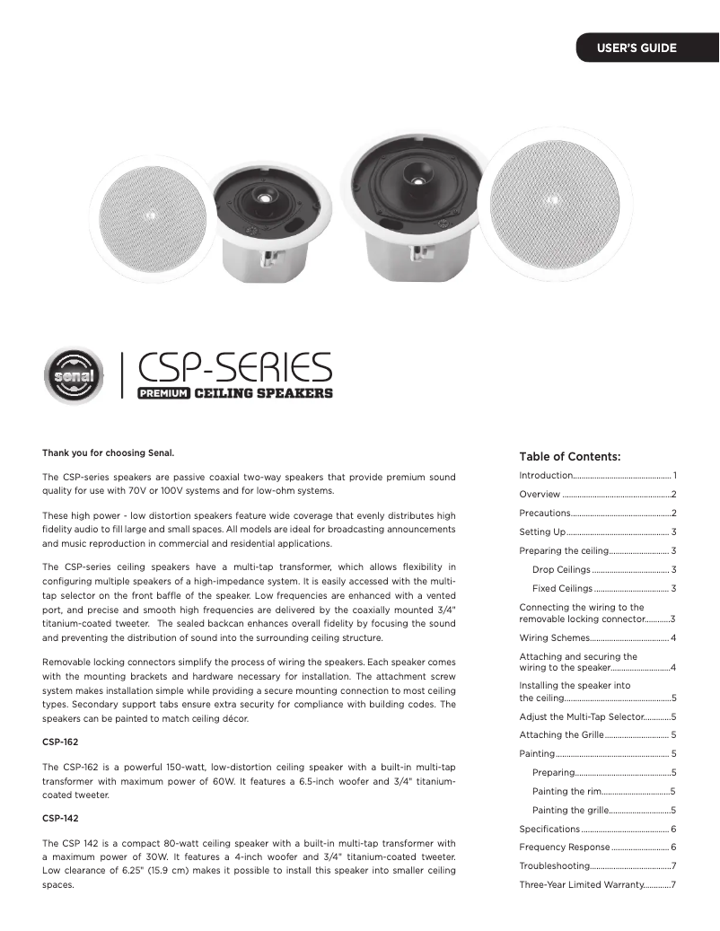 Image de la première page du manuel de l'appareil CSP-162