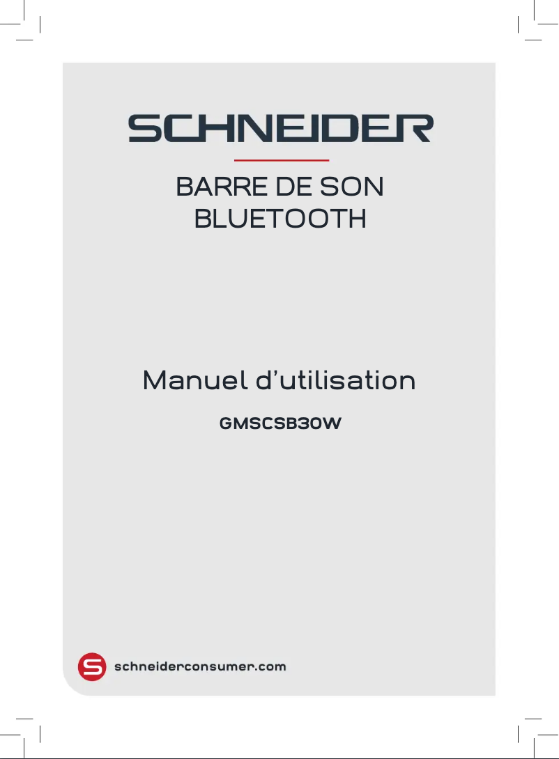 Page n°1 - Manuel utilisateur Schneider GMSCSB30W