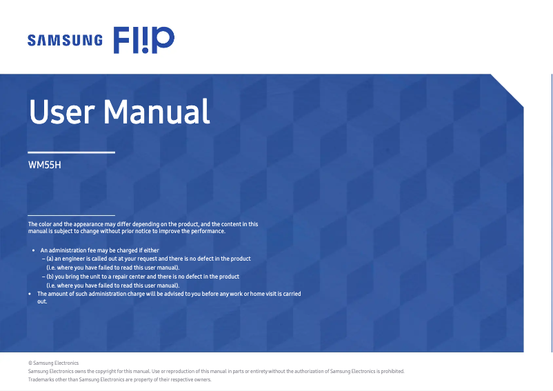 Page 1 de la notice Manuel utilisateur Samsung Flip