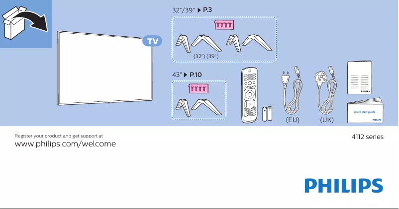 Página 1 del manual Guía de inicio rápido Philips 32PHS4112