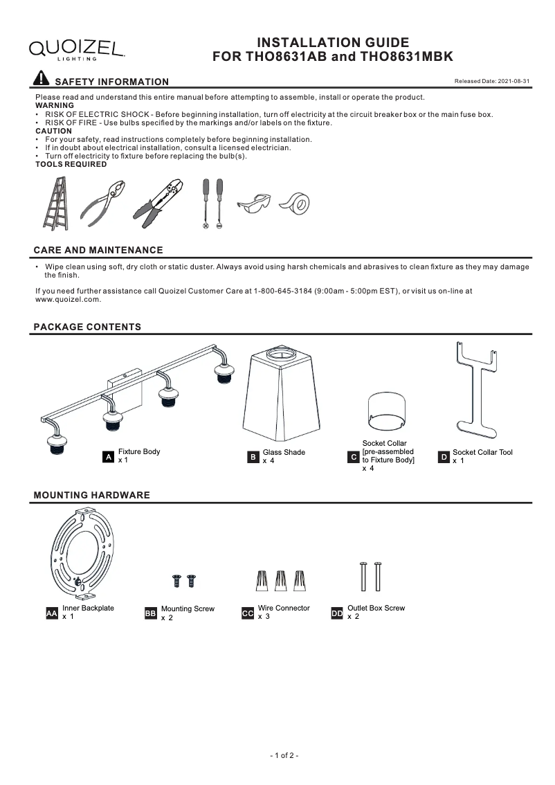 Image de la première page du manuel de l'appareil Thoresby THO8631MBK