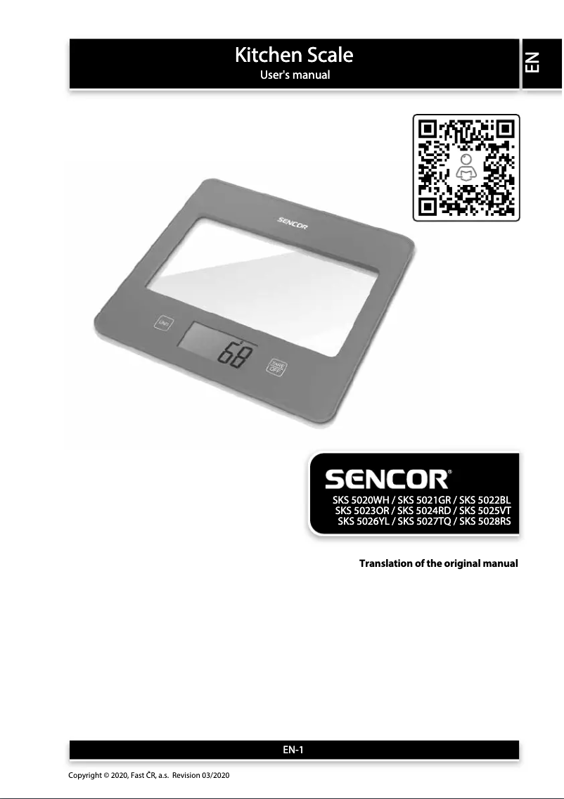 Page n°1 - Manuel utilisateur Sencor SKS 5023OR