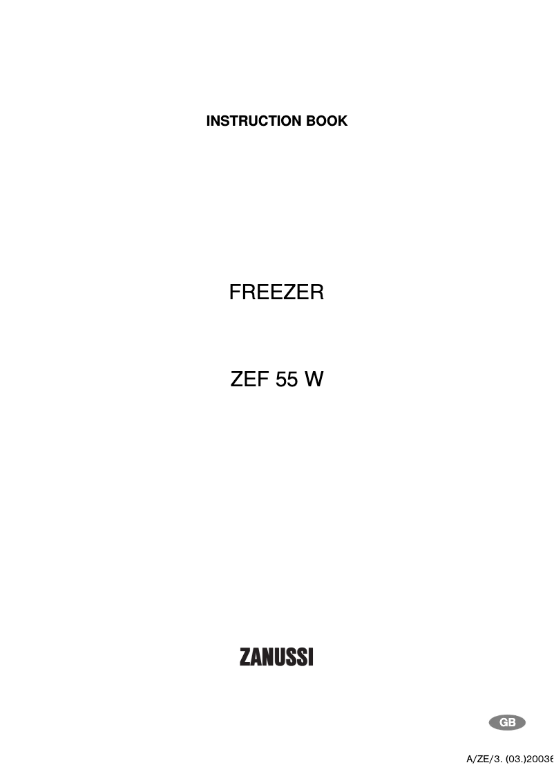 Page n°1 - Manuel utilisateur Zanussi ZEF 55 W