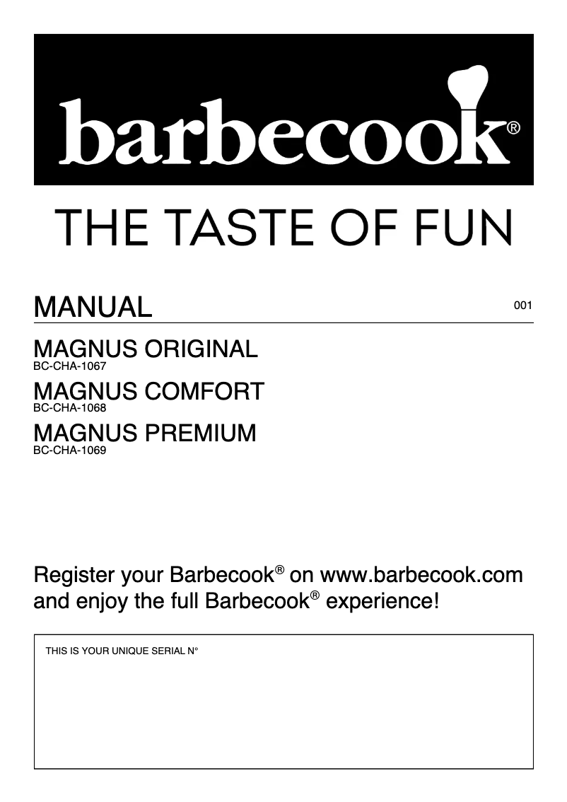 Page 1 of the manual User Manual Barbecook Magnus Comfort