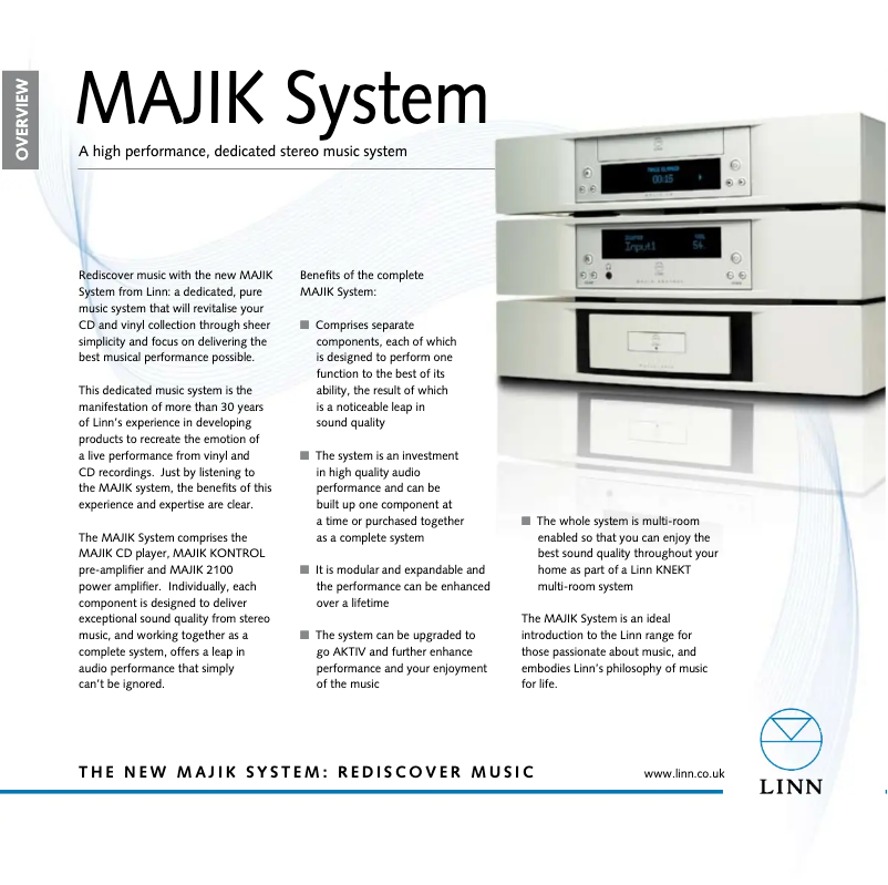 Page n°1 - Fiche technique Linn Majik CD