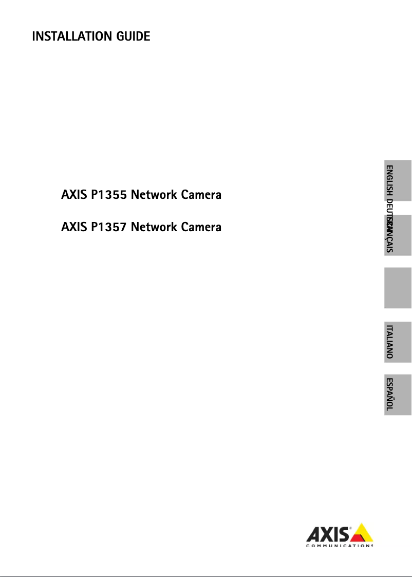 Page 1 de la notice Manuel utilisateur Axis P1355