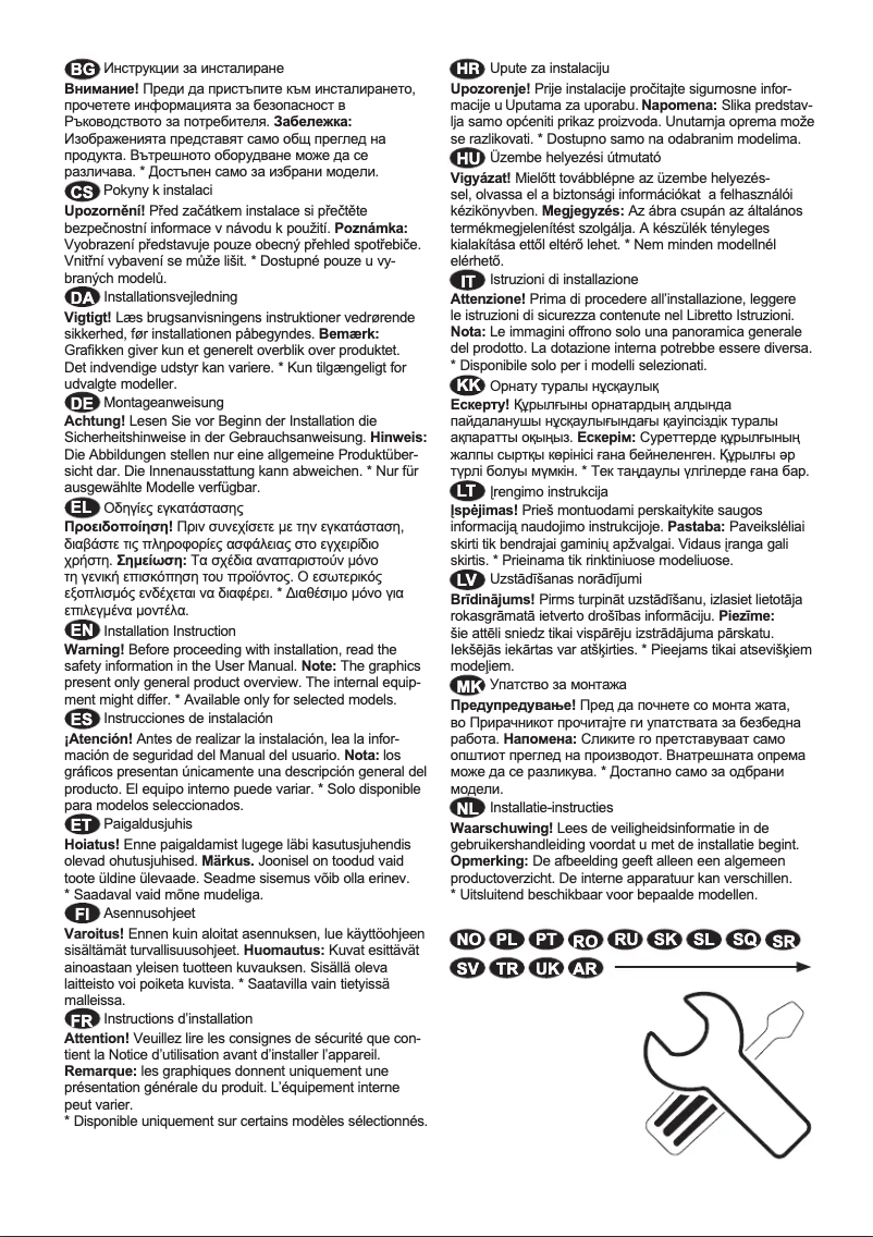 Page n°1 - Guide d'installation Electrolux LUT5NF20X