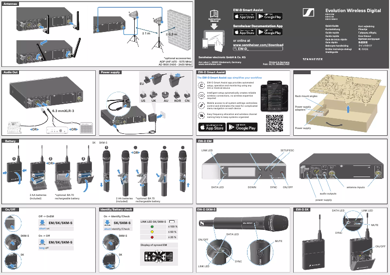 Page n°1 - Manuel utilisateur Sennheiser EW-D SK
