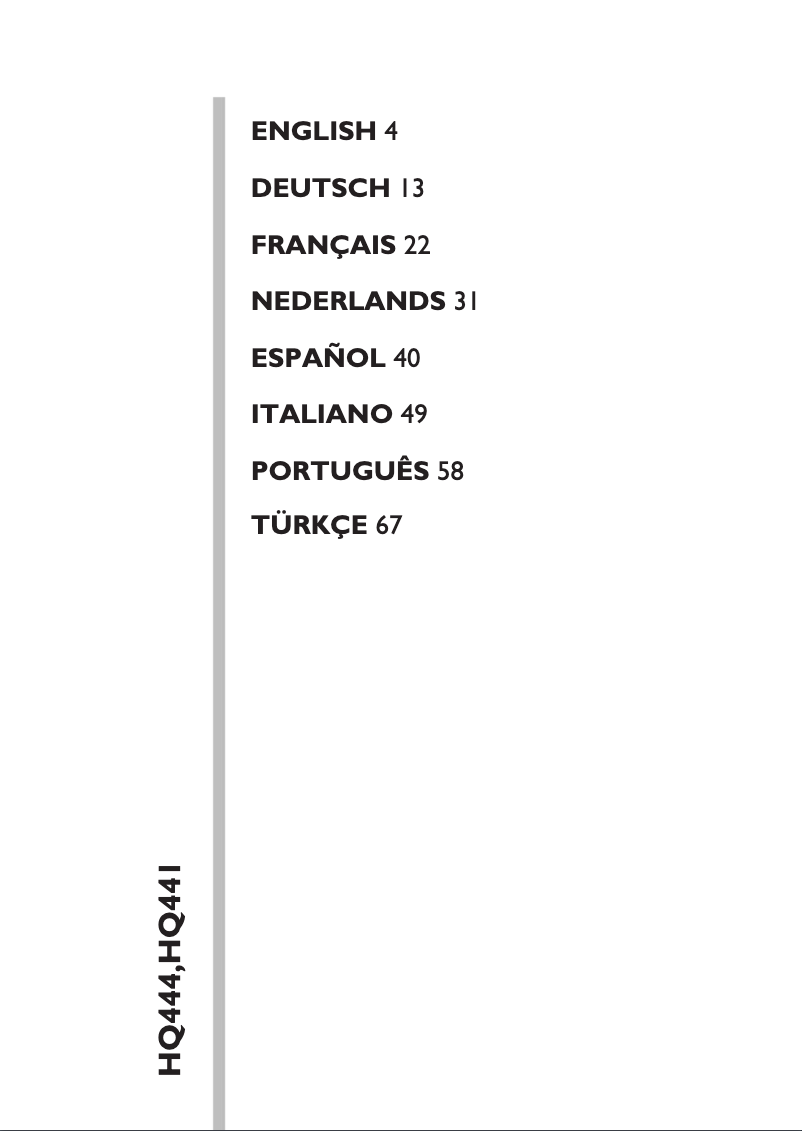 Image de la première page du manuel de l'appareil Click&Style HQ444