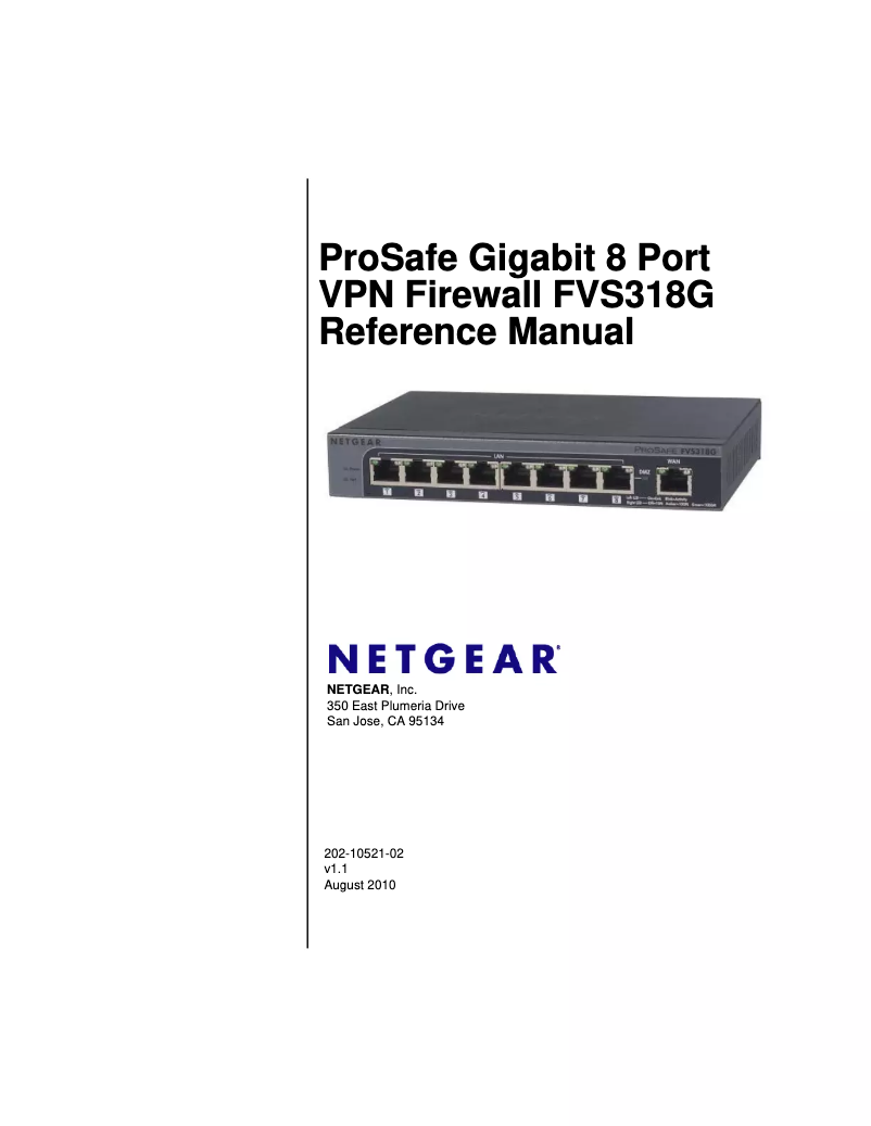 Page 1 de la notice Manuel utilisateur Netgear FVS318G