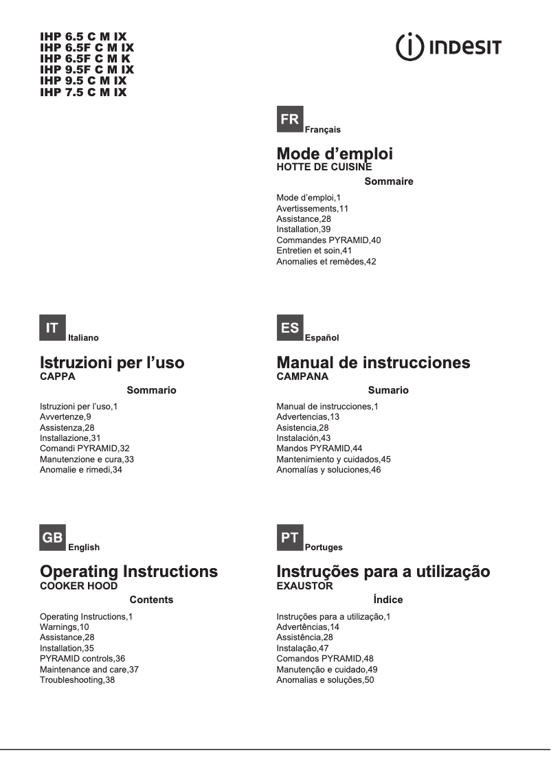Page 1 de la notice Manuel utilisateur Indesit IHP 9.5 C M IX