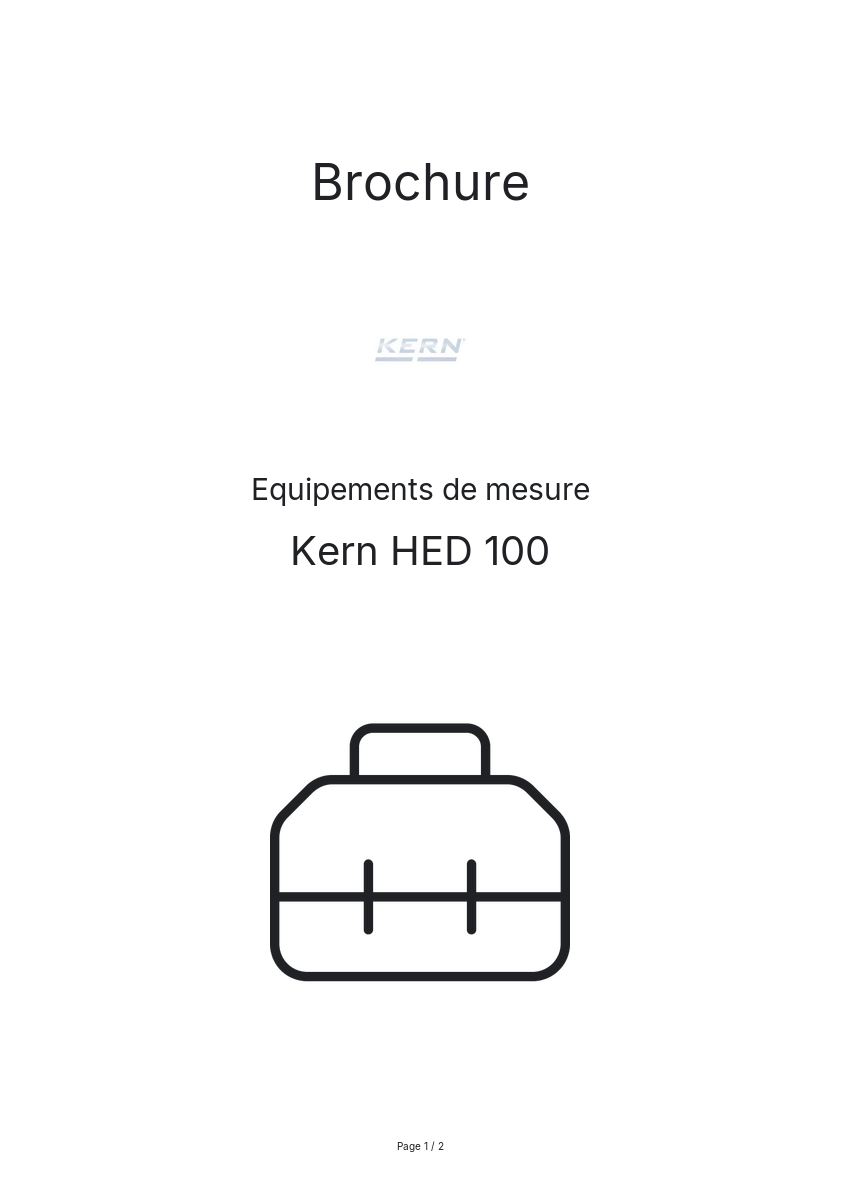 Page n°1 - Brochure Kern HED 100