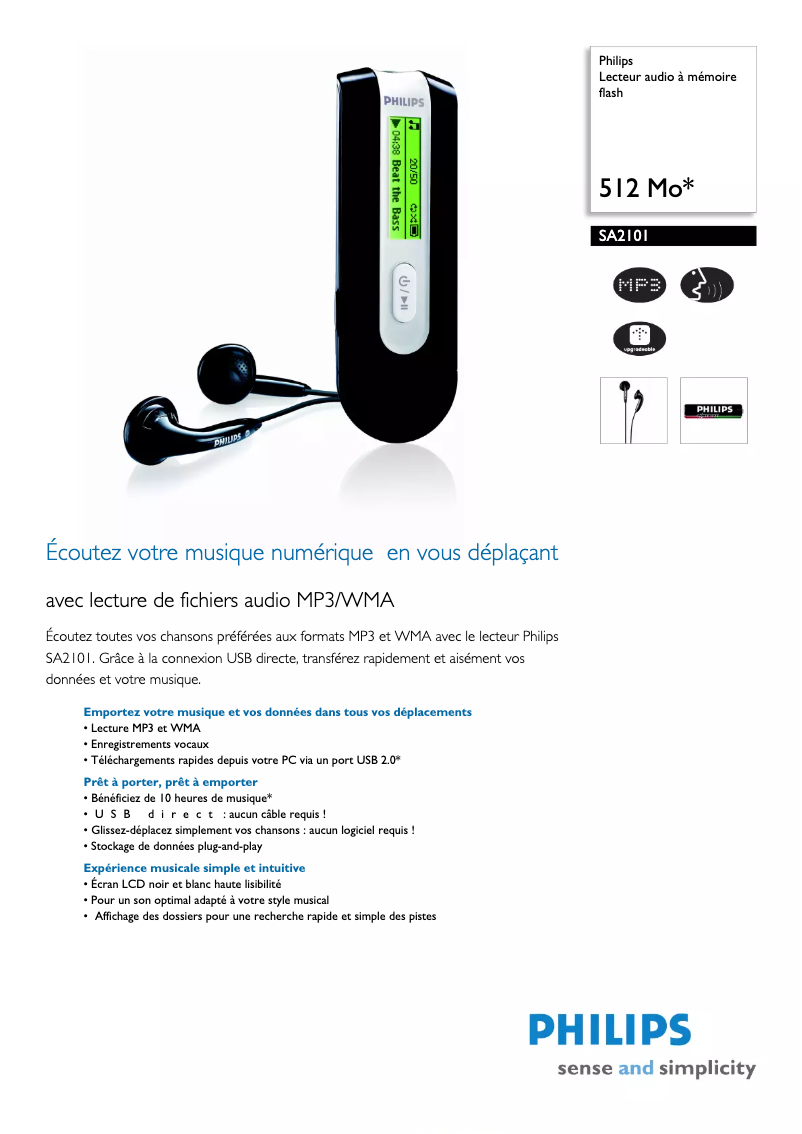 Image de la première page du manuel de l'appareil SA2101