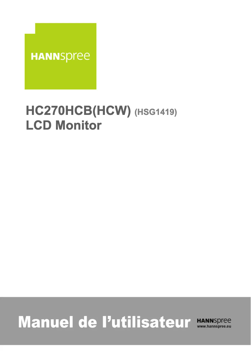 Page 1 de la notice Label énergétique Hannspree HC 270 HCB