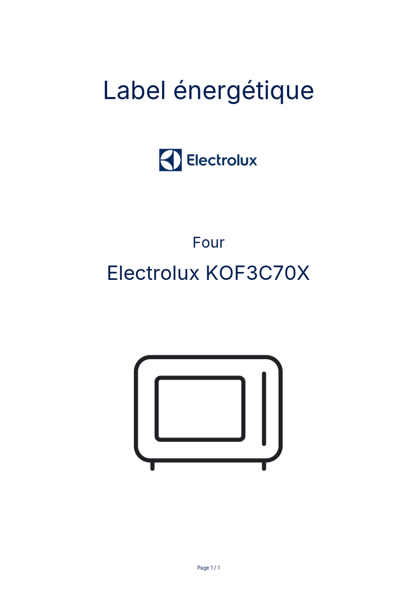 Image de la première page du manuel de l'appareil KOF3C70X