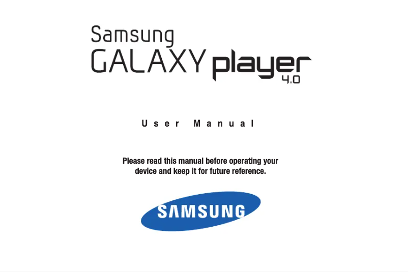 Page n°1 - Manuel utilisateur Samsung Galaxy Player 4.0