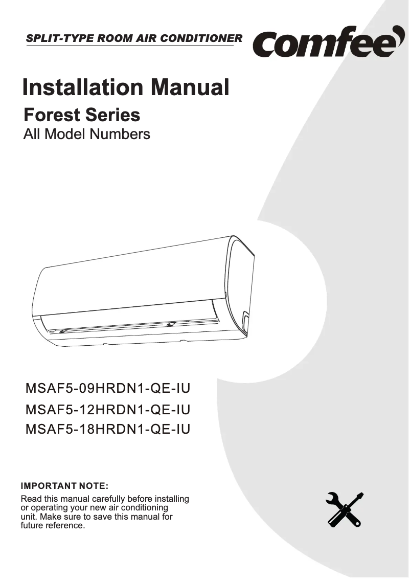 Image de la première page du manuel de l'appareil MSAF5-18HRDN8-QE