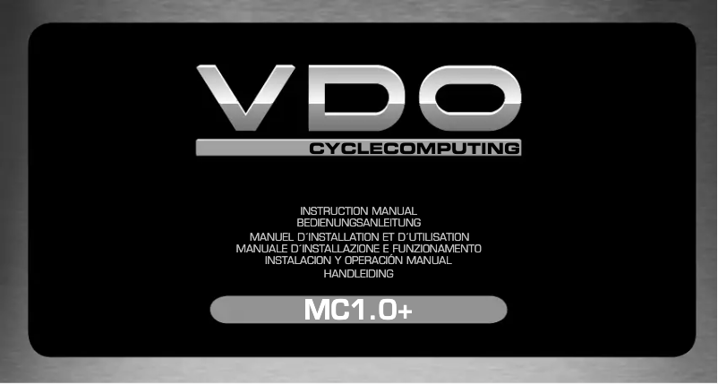Page n°1 - Manuel utilisateur VDO MC 1.0+