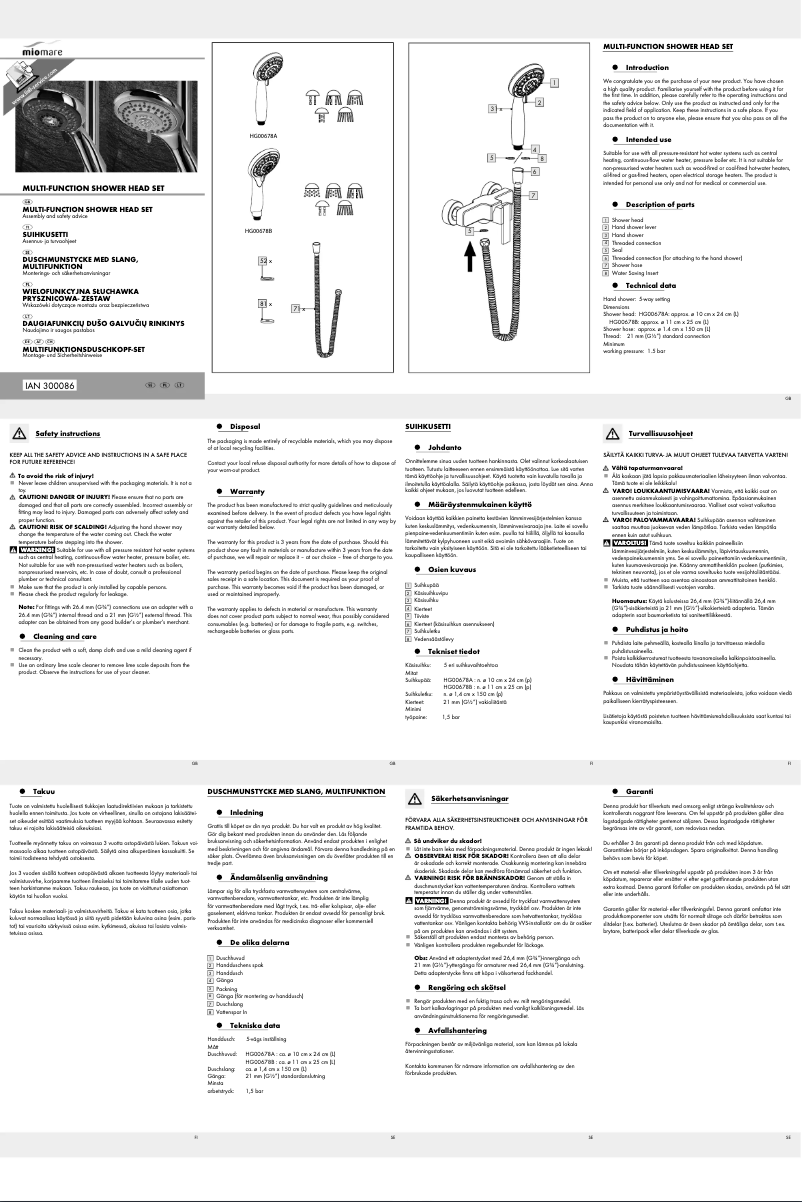 Image de la première page du manuel de l'appareil IAN 300086