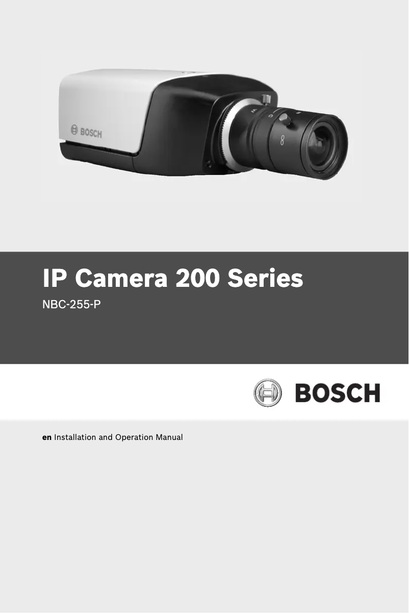 Page 1 de la notice Manuel utilisateur Bosch NBC-255-P