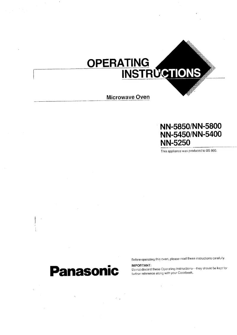 Page n°1 - Manuel utilisateur Panasonic NN-5850