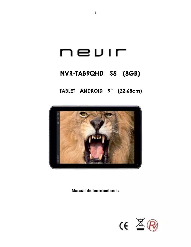 Page 1 de la notice Manuel utilisateur Nevir NVR-TAB9QHD S5 (8GB)
