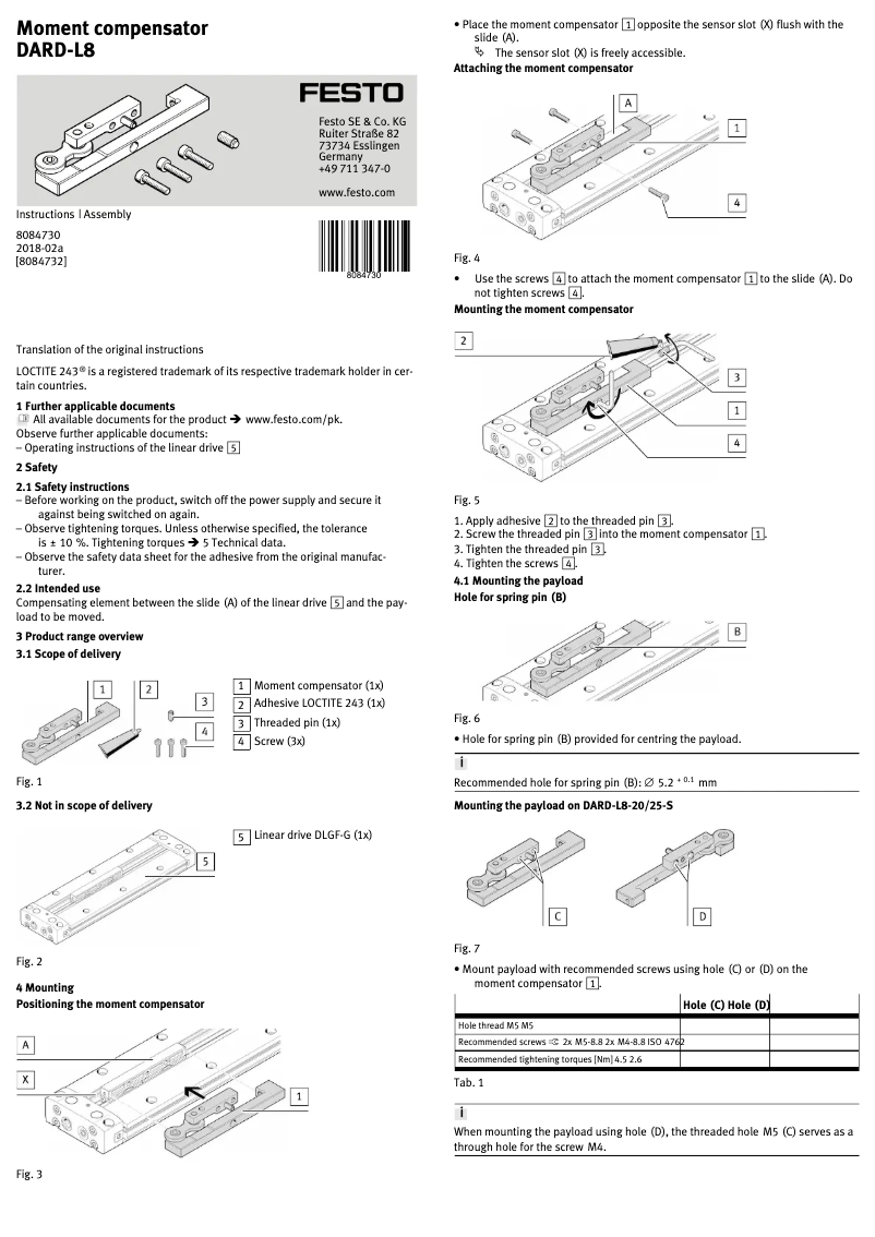 Page 1 de la notice Manuel utilisateur Festo DARD-L8-25-S