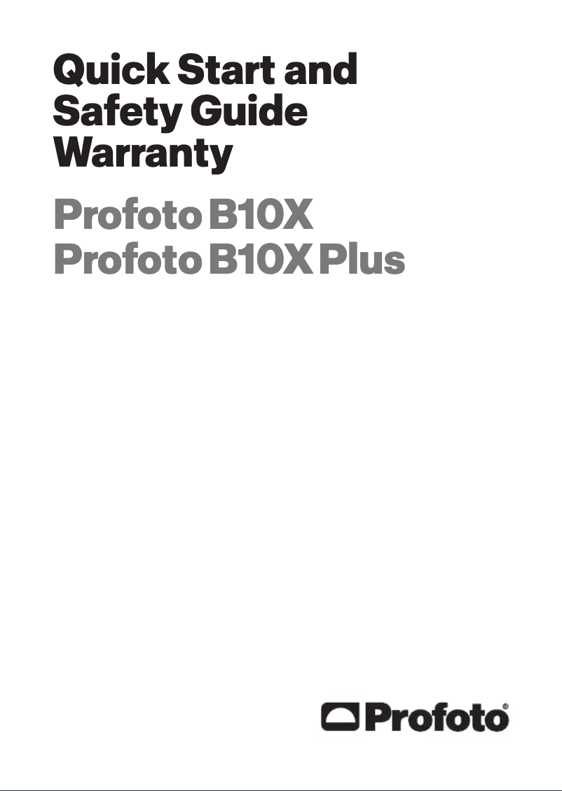Page 1 de la notice Guide de démarrage rapide Profoto B10X Plus